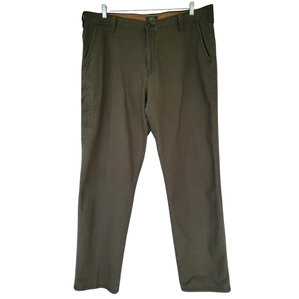 G H Bass & Co Mens Casual Pants 40x34 Green Gray Straight Leg Cotton Stretch